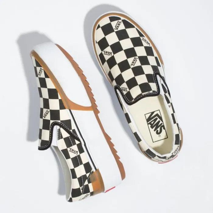 Vans Checkerboard SlipOn Stacked MultiTrue White Womens Classics Shoes Vans Checkerboard SlipOn Stacked MultiTrue White Womens Classics Shoes