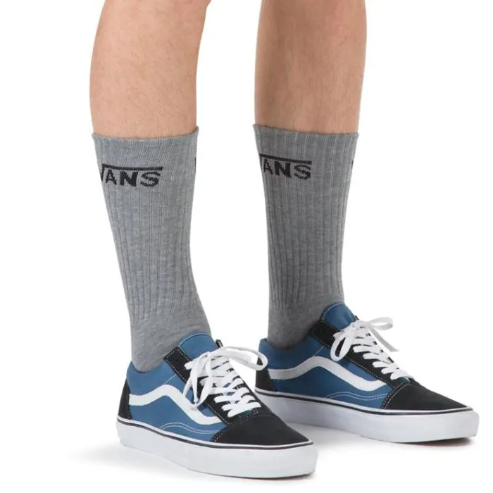 Vans Classic Crew Socks 3 Pack Heather Grey Mens Socks