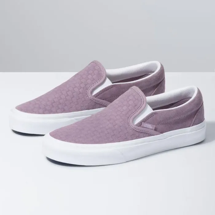 Vans Emboss Mini Check Classic SlipOn NirvanaTrue White MensWomens Classics Shoes