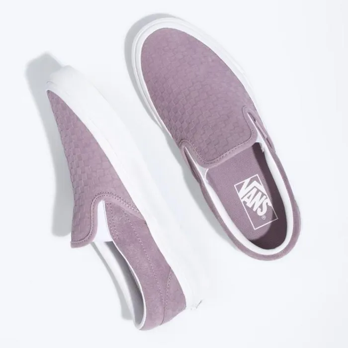 Vans Emboss Mini Check Classic SlipOn NirvanaTrue White MensWomens Classics Shoes Vans Emboss Mini Check Classic SlipOn NirvanaTrue White MensWomens Classics Shoes