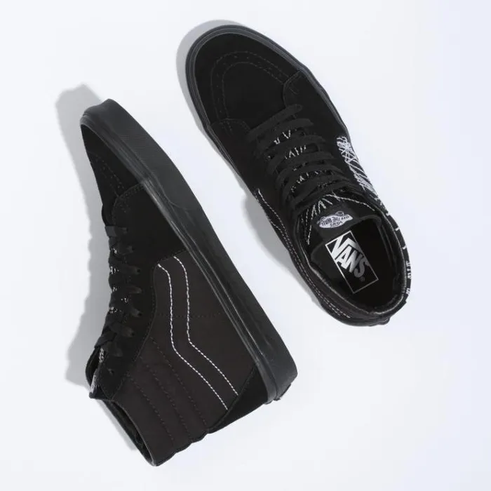 Vans Frenzy Sk8Hi BlackTrue White MensWomens Classics Shoes Vans Frenzy Sk8Hi BlackTrue White MensWomens Classics Shoes