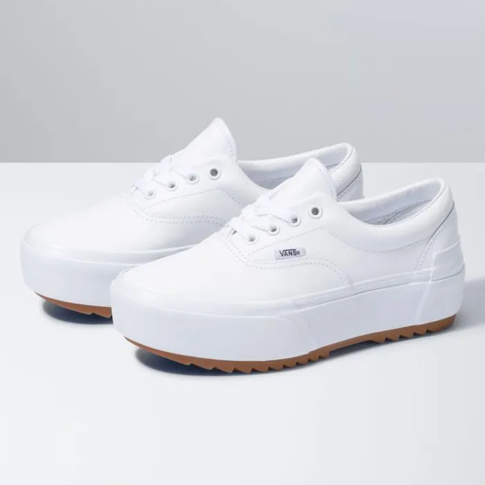 Vans Leather Era Stacked True WhiteTrue White Womens Classics Shoes