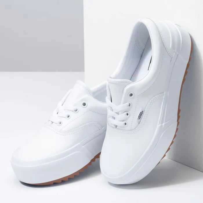 Vans Leather Era Stacked True WhiteTrue White Womens Classics Shoes Vans Leather Era Stacked True WhiteTrue White Womens Classics Shoes