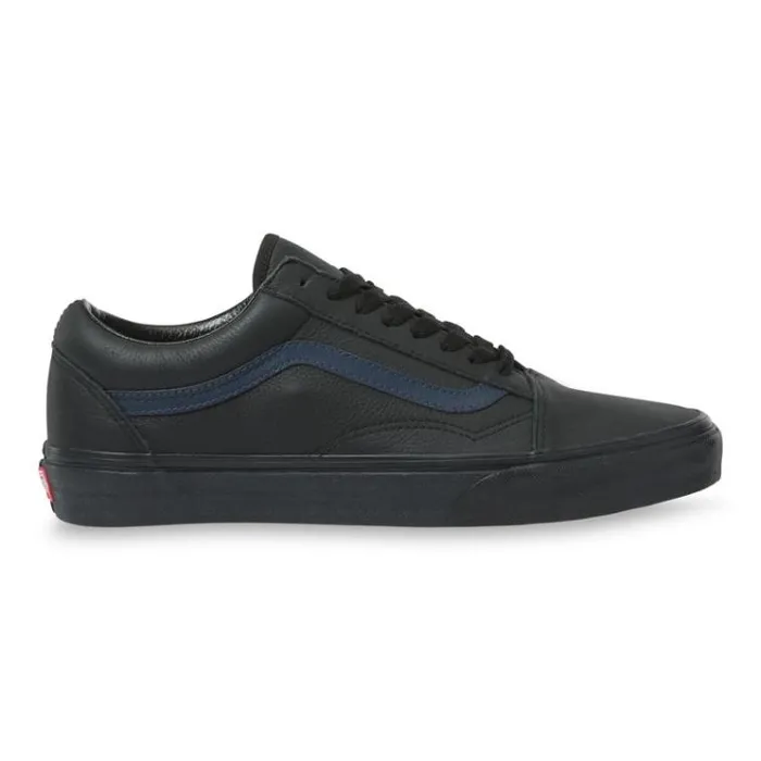 Vans Leather Pop Old Skool BlackDress Blues MensWomens Classics Shoes Vans Leather Pop Old Skool BlackDress Blues MensWomens Classics Shoes