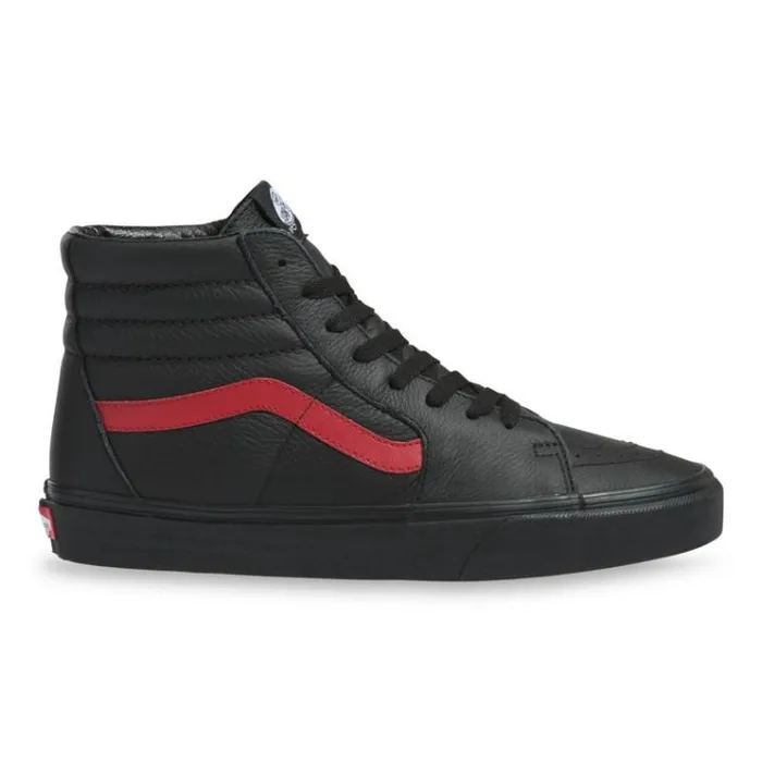 Vans Leather Pop Sk8Hi BlackChili Pepper MensWomens Classics Shoes Vans Leather Pop Sk8Hi BlackChili Pepper MensWomens Classics Shoes