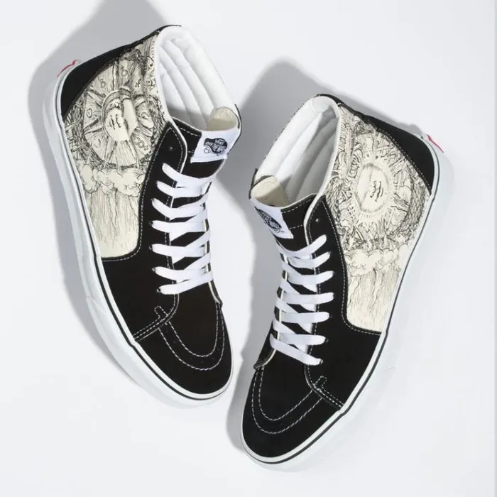 Vans Ouroboros Sk8Hi BlackTrue White MensWomens Classics Shoes