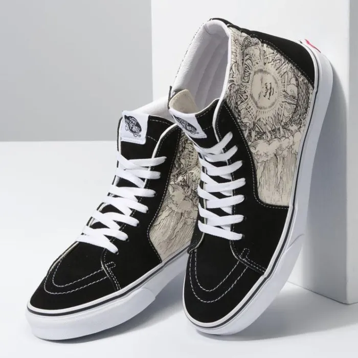 Vans Ouroboros Sk8Hi BlackTrue White MensWomens Classics Shoes Vans Ouroboros Sk8Hi BlackTrue White MensWomens Classics Shoes