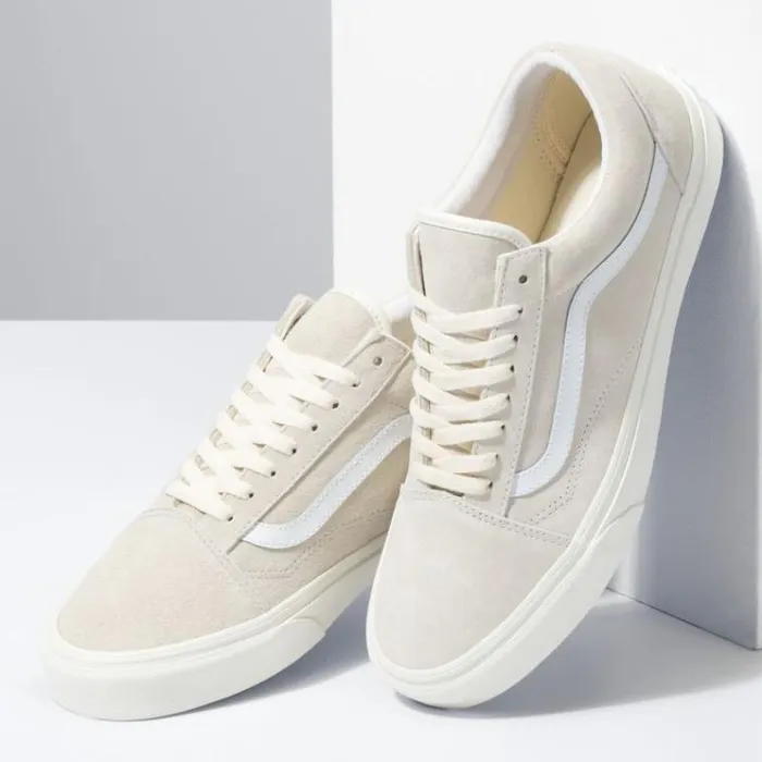 Vans Pig Suede Old Skool MarshmallowTrue White Mens Classics Shoes Vans Pig Suede Old Skool MarshmallowTrue White Mens Classics Shoes