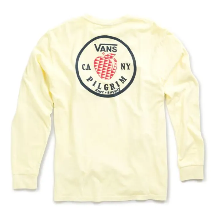 Vans Pilgrim Surf Supply Apple Long Sleeve TShirt Double Cream Mens TShirts and Tanks