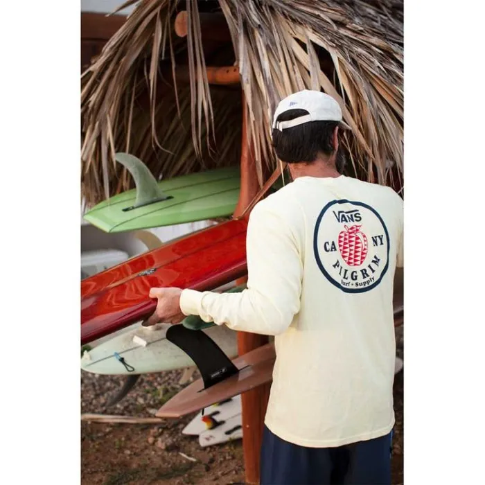 Vans Pilgrim Surf Supply Apple Long Sleeve TShirt Double Cream Mens TShirts and Tanks