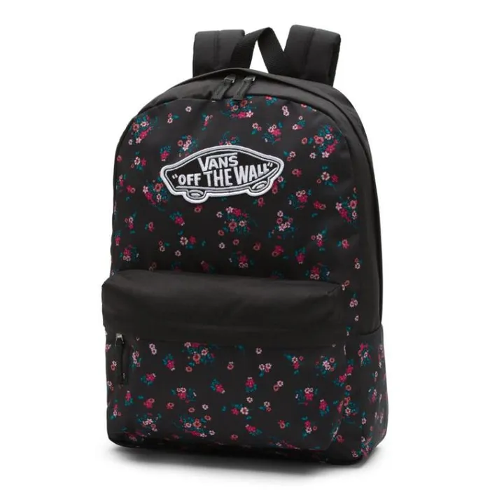 Vans Realm Printed Backpack Beauty Floral Black MensWomens Backpacks and Bags