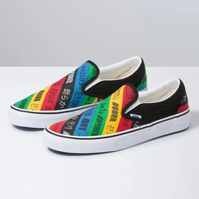 Vans Spirit SlipOn MultiTrue White Mens Classics Shoes