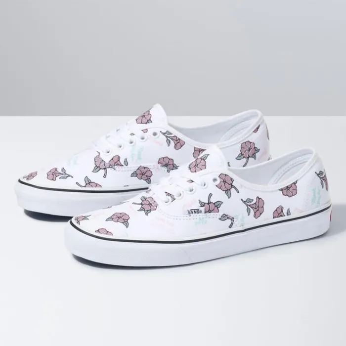 Vans Thank You Floral Authentic True WhiteTrue White MensWomens Classics Shoes
