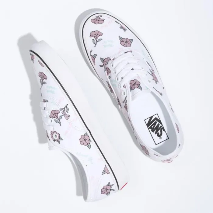 Vans Thank You Floral Authentic True WhiteTrue White MensWomens Classics Shoes Vans Thank You Floral Authentic True WhiteTrue White MensWomens Classics Shoes