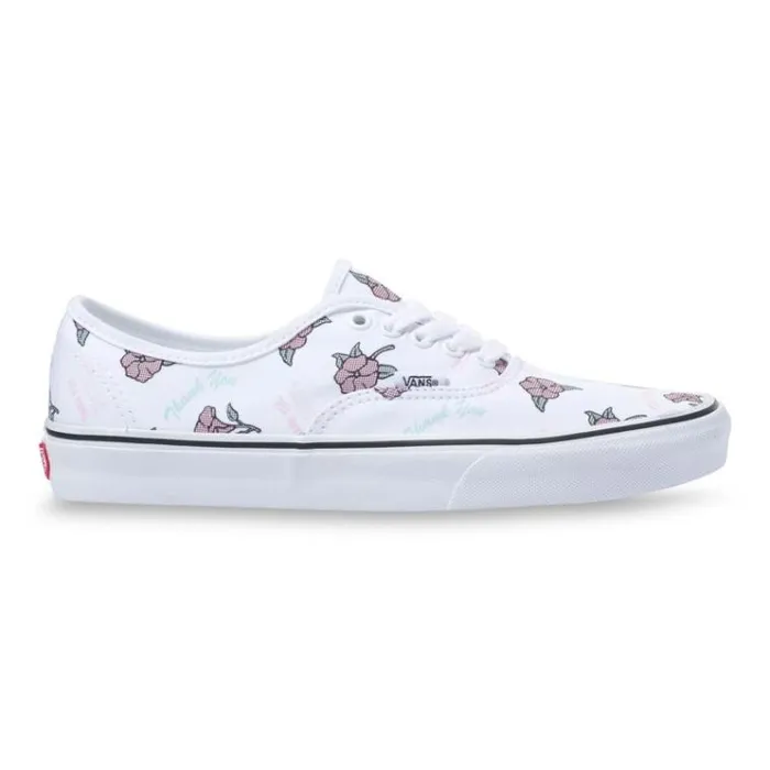 Vans Thank You Floral Authentic True WhiteTrue White MensWomens Classics Shoes Vans Thank You Floral Authentic True WhiteTrue White MensWomens Classics Shoes