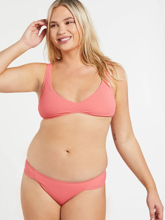 Volcom EcoTrue Swim Simply Rib Cheeky Bottom 8211 Reef Pink Reef Pink 8211 Womens