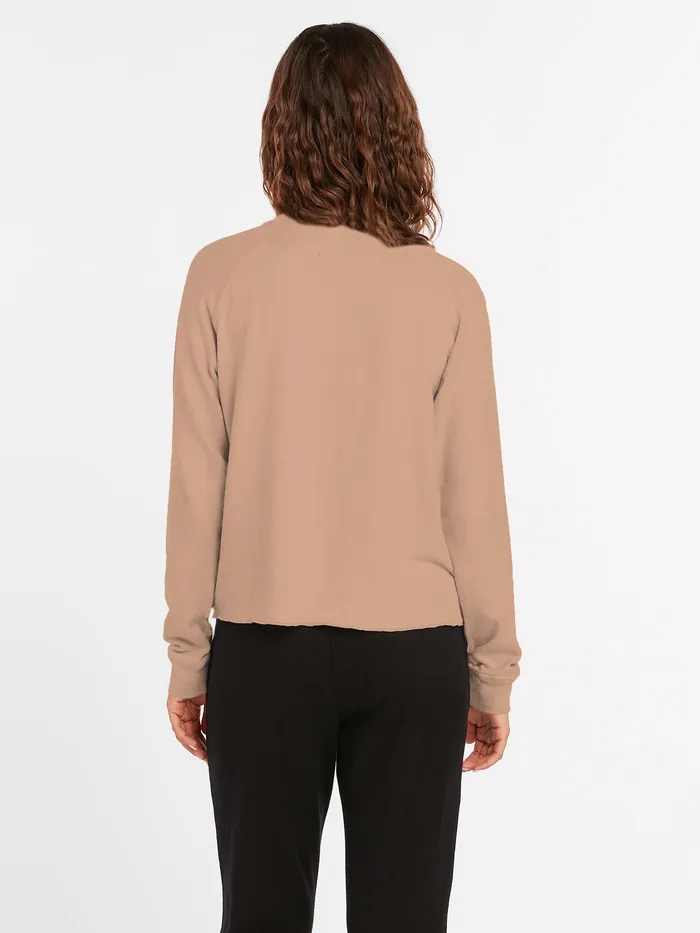 Volcom Hoodies and Sweatshirts Lived In Lounge Crew 8211 Vintage Brown Vintage Brown 8211 Womens
