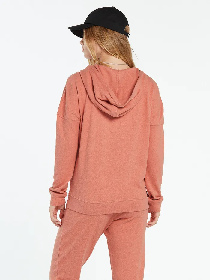 Volcom Hoodies and Sweatshirts Lived In Lounge Zip Fleece 8211 Light Mauve Light Mauve 8211 Womens