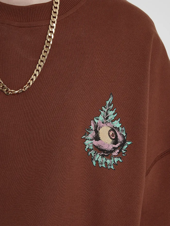 Volcom Hoodies and Sweatshirts MAX LOEFFLER FA CREW 8211 BROWN Brown 8211 Womens Volcom Hoodies and Sweatshirts MAX LOEFFLER FA CREW 8211 BROWN Brown 8211 Womens