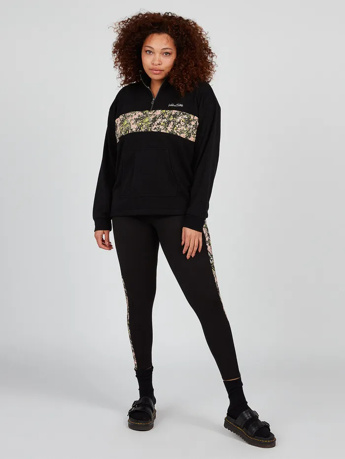 Volcom Hoodies and Sweatshirts Stone Stacked Mock Neck 8211 Black Black 8211 Womens