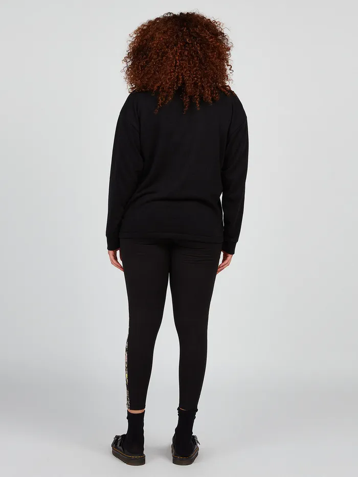 Volcom Hoodies and Sweatshirts Stone Stacked Mock Neck 8211 Black Black 8211 Womens