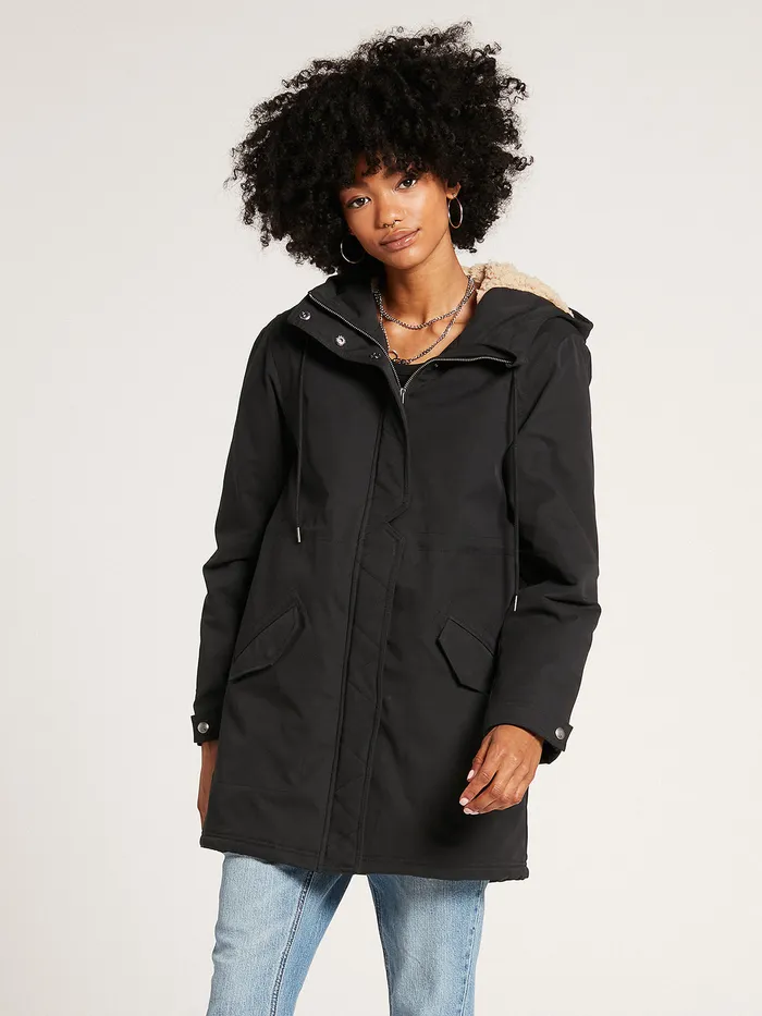 Volcom Jackets Less Is More 5K Parka Jacket 8211 Black Black 8211 Womens