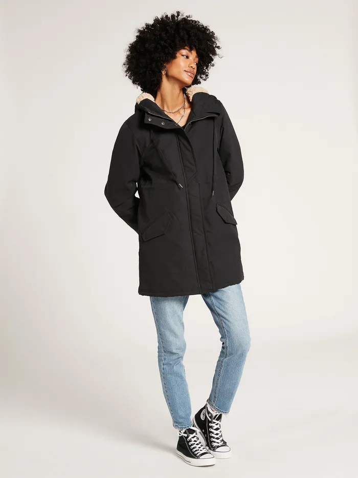 Volcom Jackets Less Is More 5K Parka Jacket 8211 Black Black 8211 Womens
