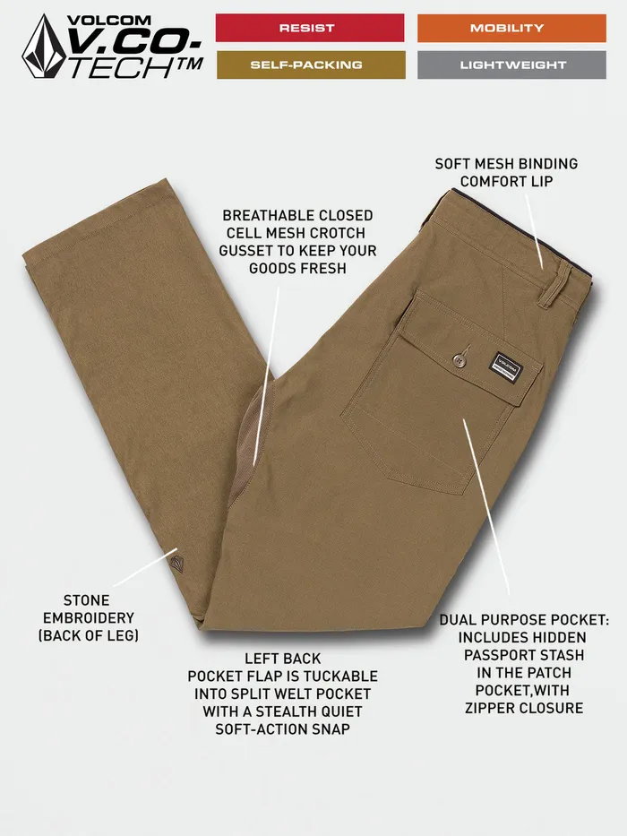 Volcom Pants Stone Trail Master Pants 8211 Tarmac Brown Tarmac Brown 8211 Mens