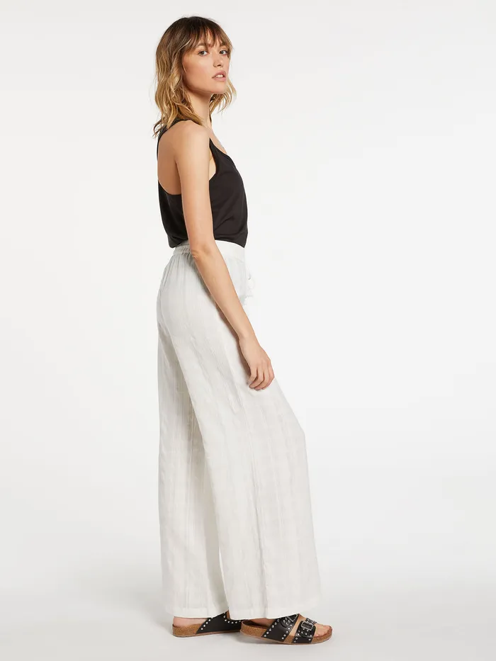 Volcom Pants Sun Spent Wide Leg Beach Pant 8211 Star White Star White 8211 Womens