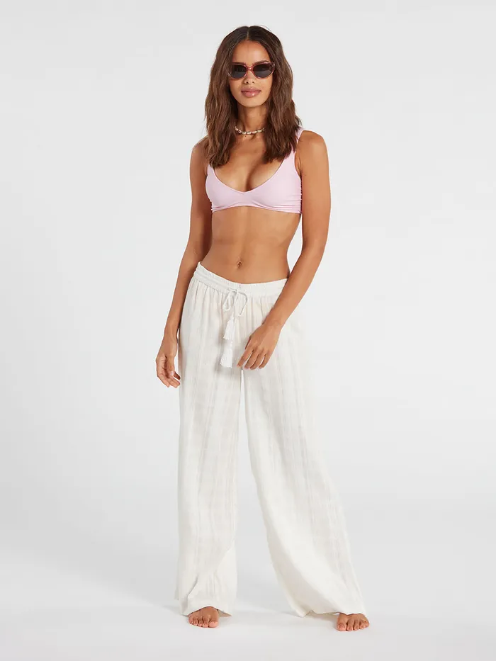 Volcom Pants Sun Spent Wide Leg Beach Pant 8211 Star White Star White 8211 Womens