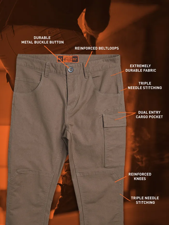 Volcom Pants Volcom Workwear Caliper Cuffed Pants 8211 Brindle Brindle 8211 Mens