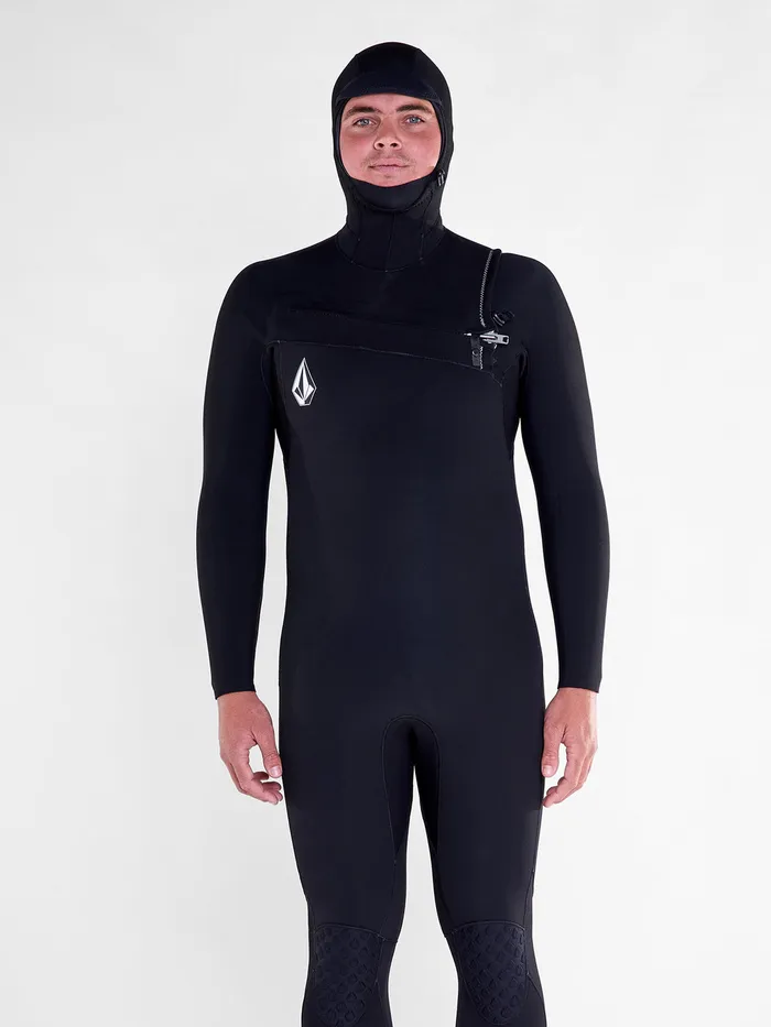 Volcom Rashguards Modulator 543mm Hooded Chest Zip Wetsuit 8211 Black Black 8211 Mens