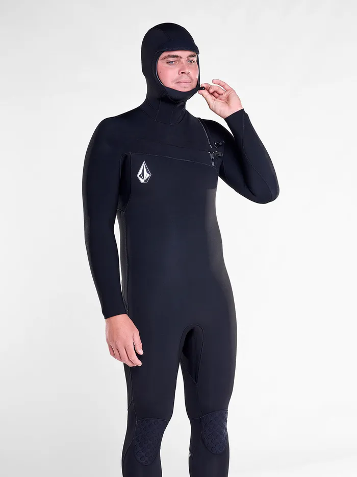 Volcom Rashguards Modulator 543mm Hooded Chest Zip Wetsuit 8211 Black Black 8211 Mens