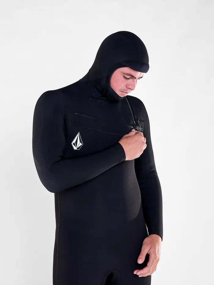 Volcom Rashguards Modulator 543mm Hooded Chest Zip Wetsuit 8211 Black Black 8211 Mens
