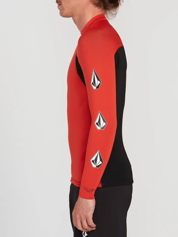 Volcom Rashguards Stone Neo UPF 50 Rashguard Jacket 8211 Red Red 8211 Mens