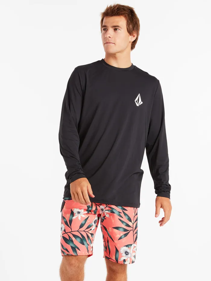 Volcom Rashguards Taunt Long Sleeve UPF 50 Rashguard 8211 Black Black 8211 Mens