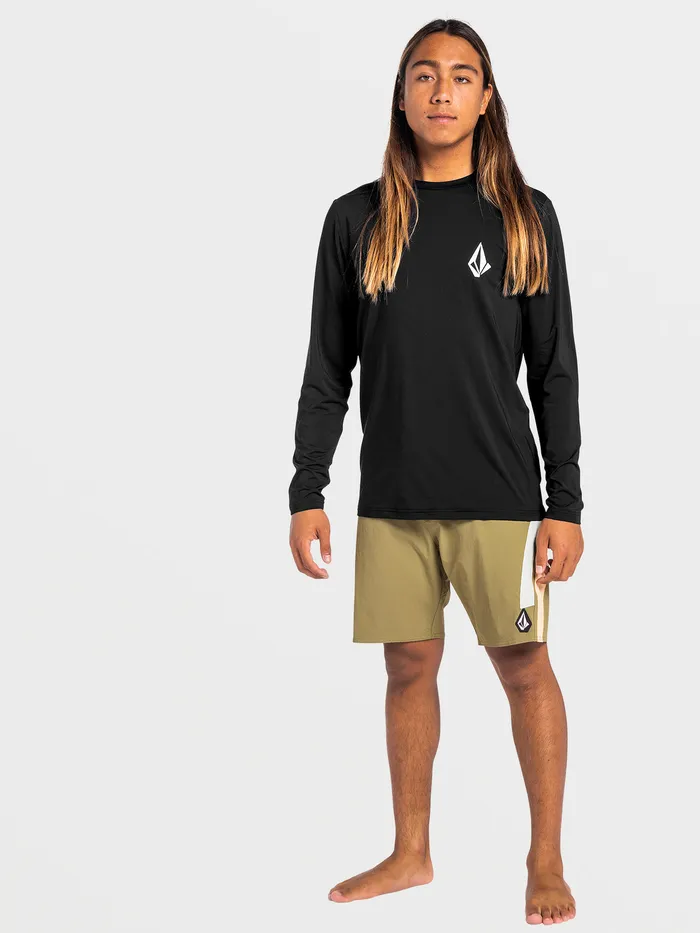Volcom Rashguards Taunt Long Sleeve UPF 50 Rashguard 8211 Black Black 8211 Mens