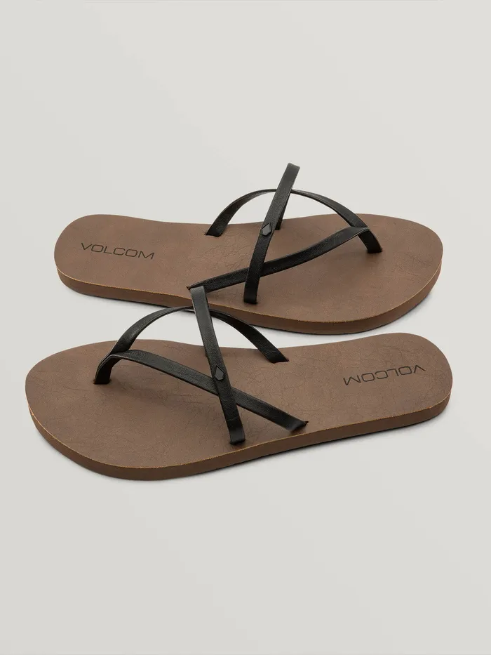 Volcom Sandals All Night Long Ii Sandal 8211 Black Black 8211 Womens