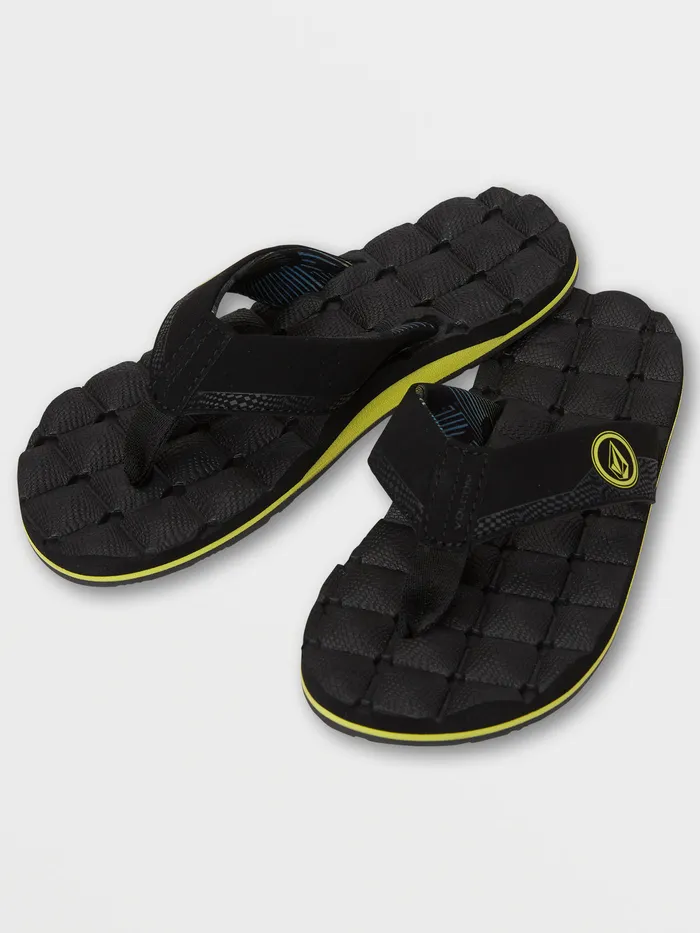 Volcom Sandals Big Boys Recliner Sandal 8211 Lime Lime 8211 Boys
