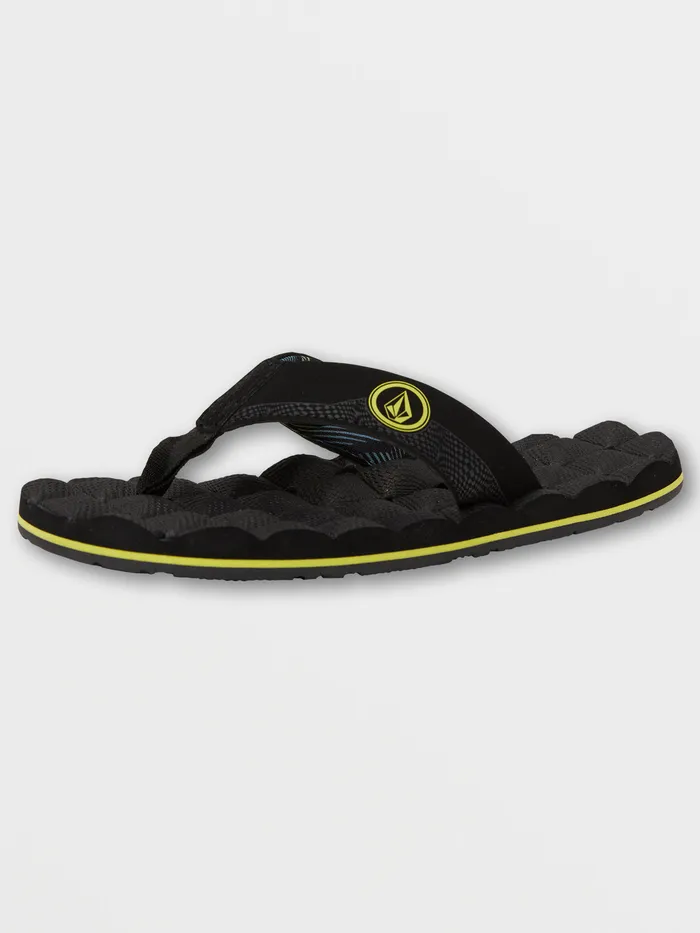 Volcom Sandals Big Boys Recliner Sandal 8211 Lime Lime 8211 Boys