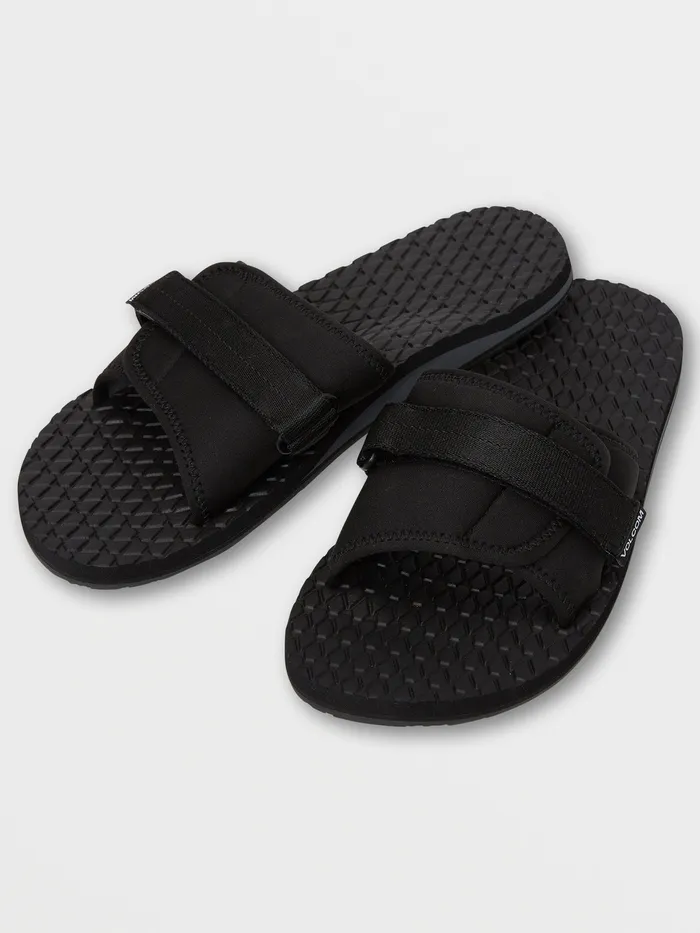 Volcom Sandals Eco Recliner Slide 8211 Black Grey Black Grey 8211 Mens