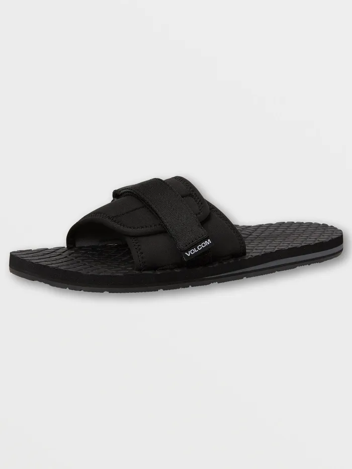 Volcom Sandals Eco Recliner Slide 8211 Black Grey Black Grey 8211 Mens