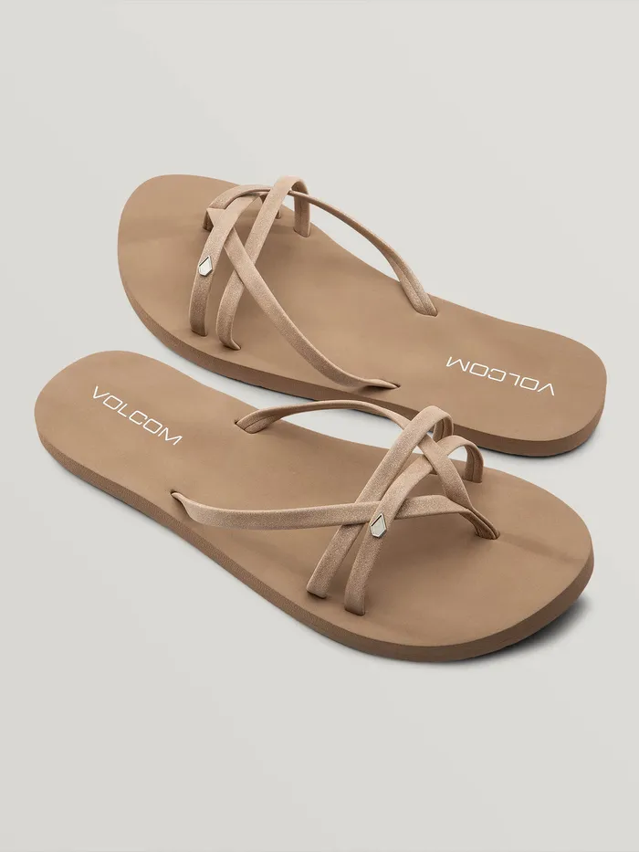 Volcom Sandals Look Out Beach Sandal 8211 Tan Tan 8211 Womens
