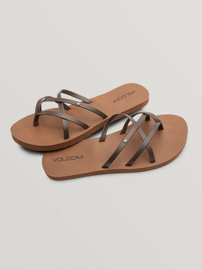 Volcom Sandals New School II Sandal 8211 Brown Brown 8211 Womens