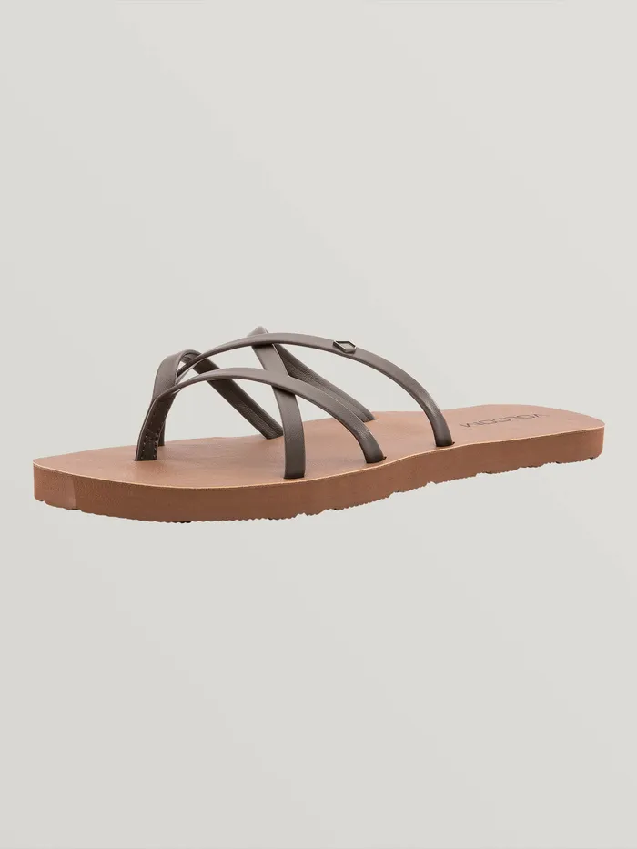 Volcom Sandals New School II Sandal 8211 Brown Brown 8211 Womens