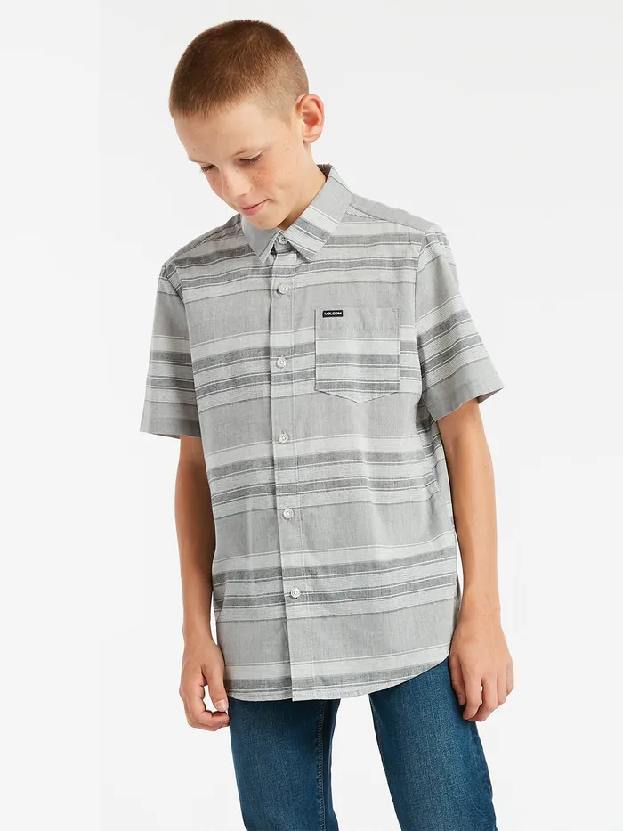 Volcom Shirts and Flannels Big Boys Planer Short Sleeve Shirt 8211 Pewter Pewter 8211 Boys Volcom Shirts and Flannels Big Boys Planer Short Sleeve Shirt 8211 Pewter Pewter 8211 Boys
