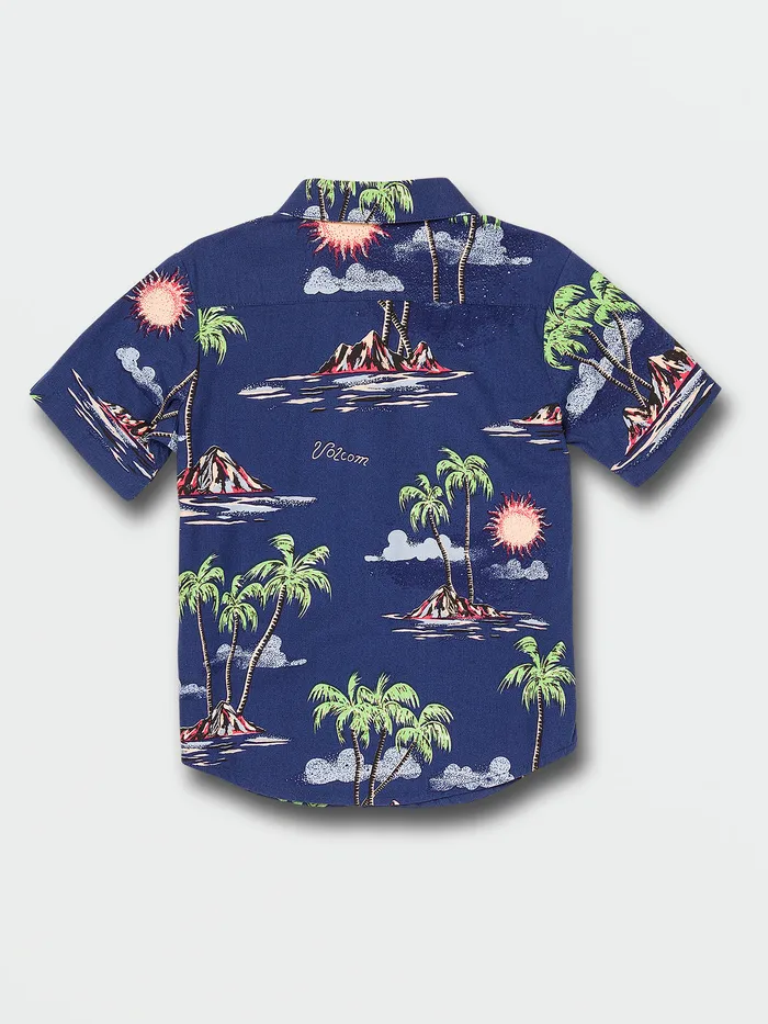 Volcom Shirts and Flannels Little Boys Isle Hoppa Short Sleeve 8211 Niagra Niagara 8211 Boys