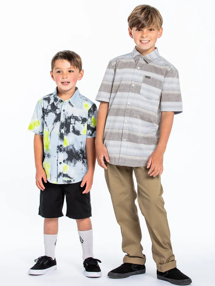 Volcom Shirts and Flannels Little Boys Saturate Short Sleeve 8211 Lime Tie Dye Lime Tie Dye 8211 Boys