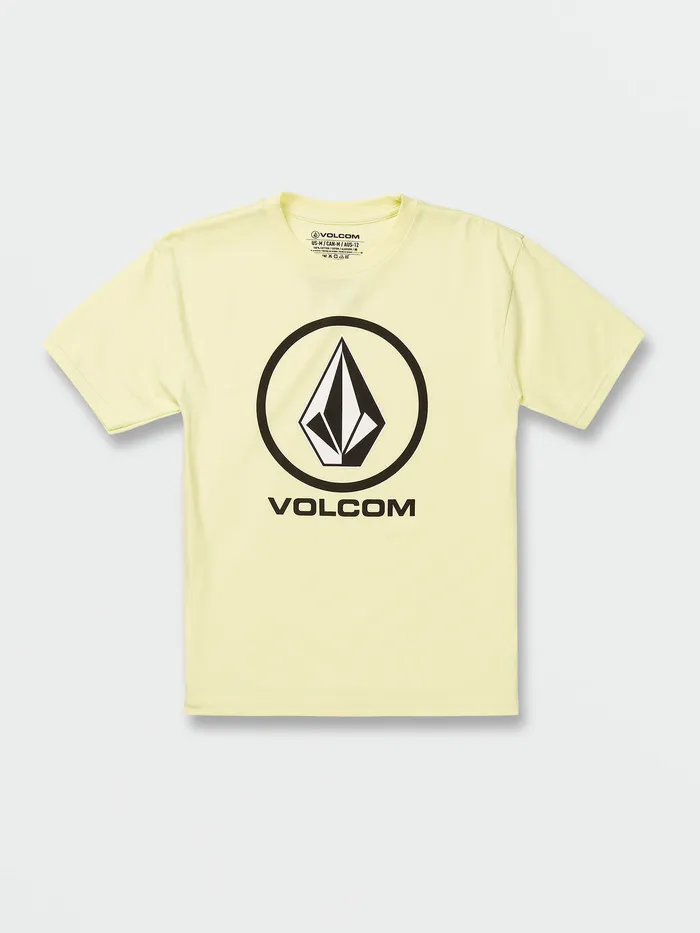 Volcom TShirts and Tanks Big Boys Crisp Stone Short Sleeve Tee 8211 Glimmer Yellow Glimmer Yellow 8211 Boys