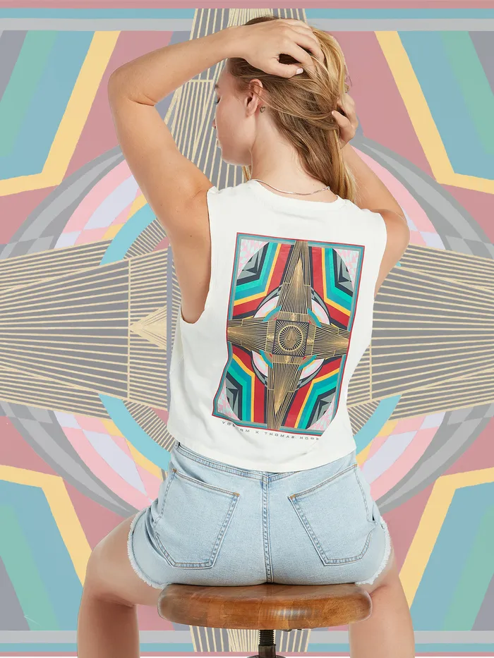 Volcom Tops Thomas Hooper Crop Tank 8211 Star White Star White 8211 Womens